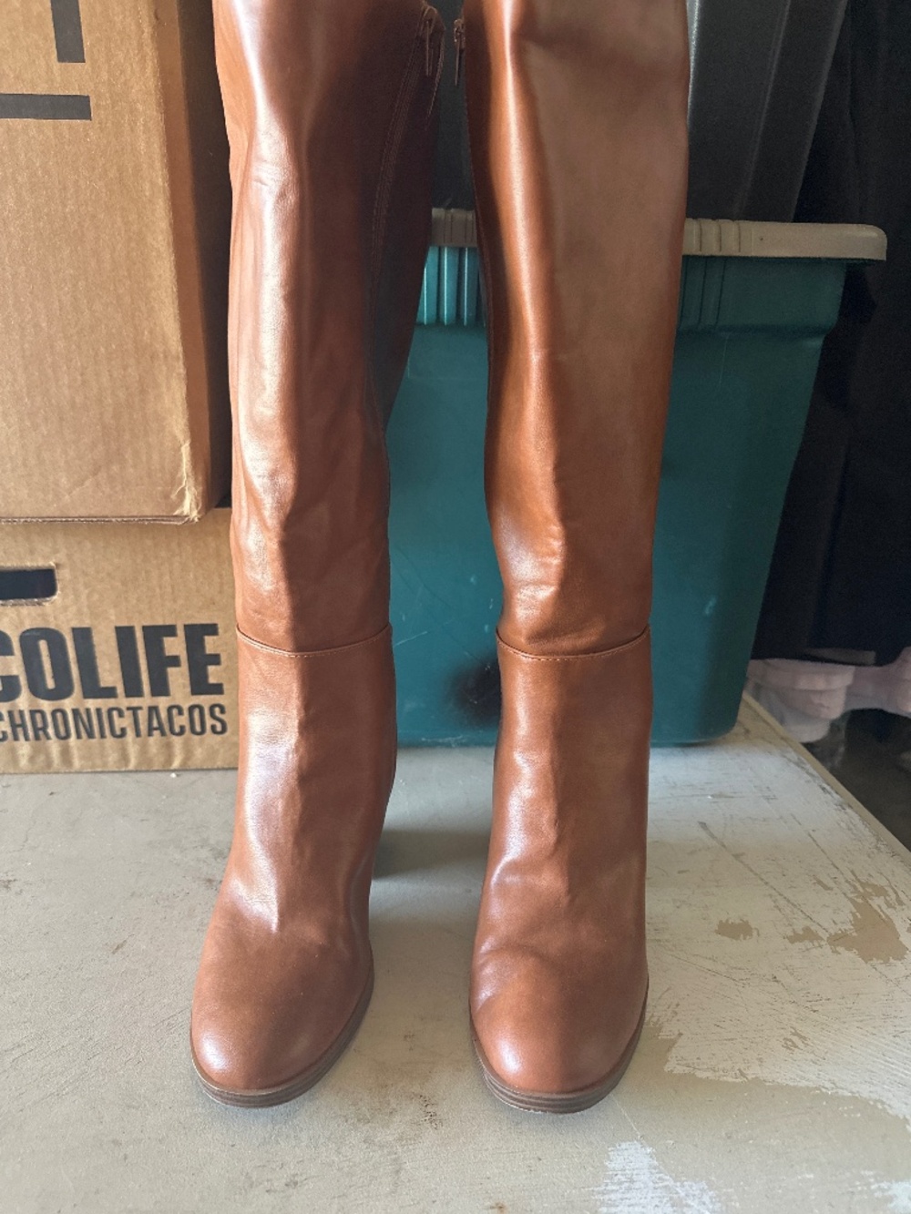 Leather boots